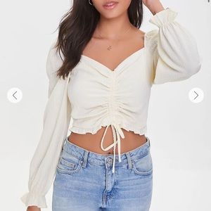Forever21 Ruched Drawstring Crop Top